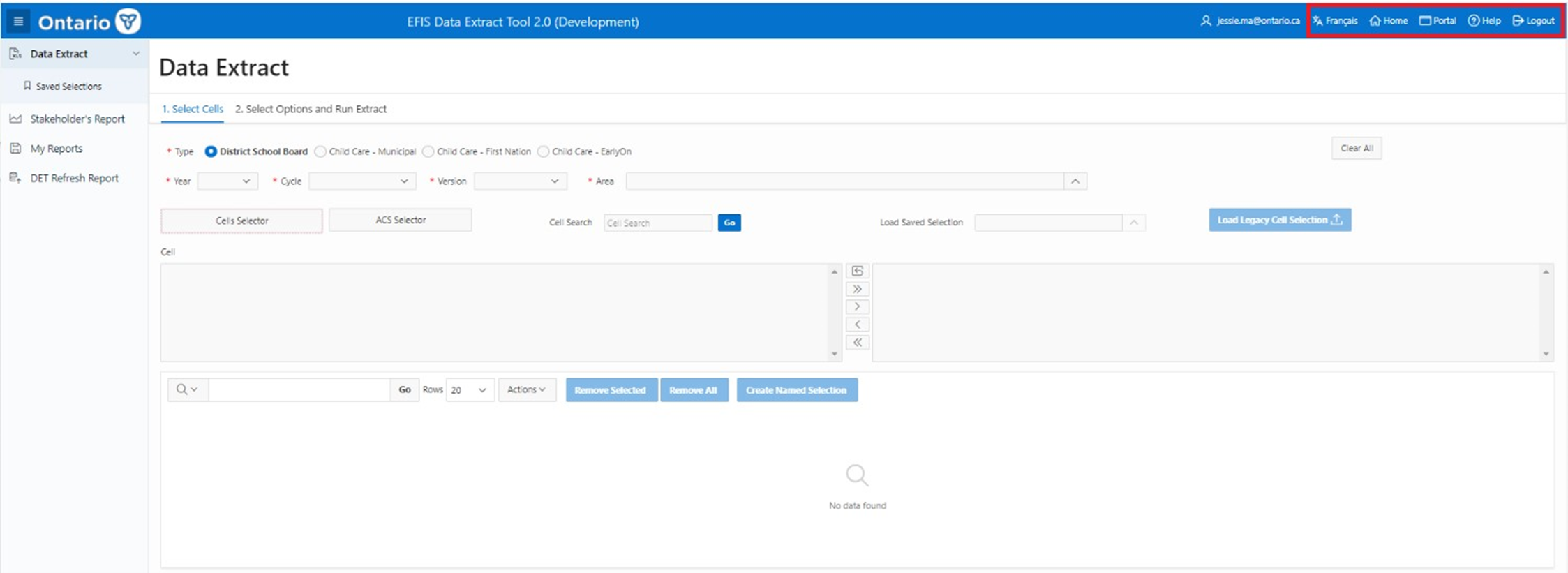 EFIS Data Extract Tool 2.0 (Developement)